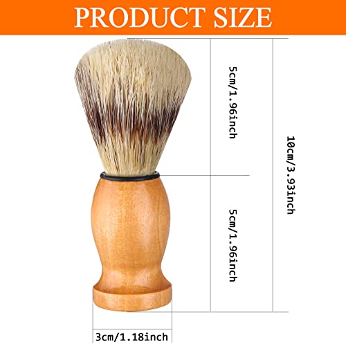 7Pcs Men Shaving Brush Wood Handle, Professional Salon Tools Hand Crafted Shaving Brush Wood Handle Shave Brushes Handmade Pure Badger Hair Brush for Men1