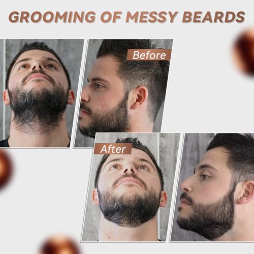 Foldable Beard Comb for Men & Styler ? Precision Grooming Tool for Multiple Beard Styles, Effortless Shaping, Use with Beard Trimmer