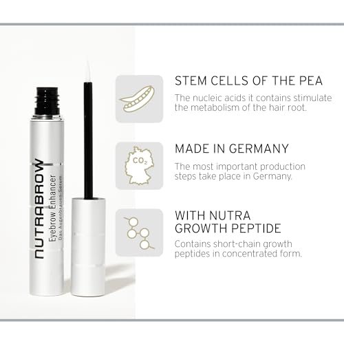 NutraBrow Eyebrow Enhancer - Eyebrow Growth Serum for Thicker Brows in 8-12 Weeks I Eyebrow Serum to Grow Brows I Made in Germany I 3ml