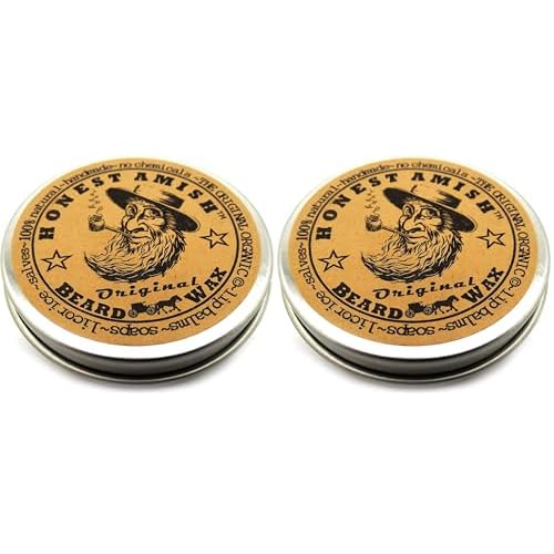 Honest Amish Original Beard Wax - All Natural and Organic- 2 ounce (Pack of 2)