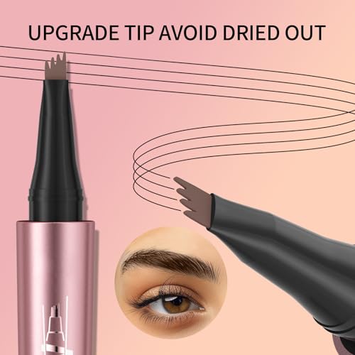 New Four-Tip Microblading Eyebrow Pen - Waterproof Long-Lasting Smudge-Proof, Natural Looking Fine Stroke, Perfect for Women's Perfect Brows and Defined Eye Eyebrow Makeup