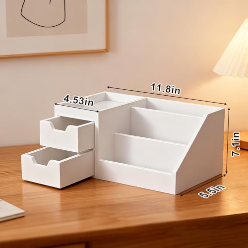 Countertop Perfume & Makeup Organizer - Wooden Rack, Cologne Stand Shelves & Skincare Organizer for Bedroom Dresser, Organizador de Perfumes Estante para Perfumes (Middle, 01) (White, 01)