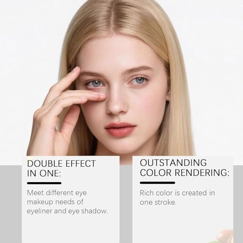 Eyeshadow Stick,2-in-1 Eyeliner & Eye Shadow Stick, Easily Blendable & Buildable, Waterproof, Creamy Easy-Glide, For Effortless Smoky Or Natural Eye Makeup(01)
