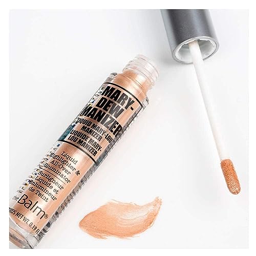 theBalm Bonnie-Dew Manizer Liquid Highlighter, Skin Perfector, Long-Lasting, Soft, All-Over Illuminator, Easily Blendable, Brown, 0.19 oz
