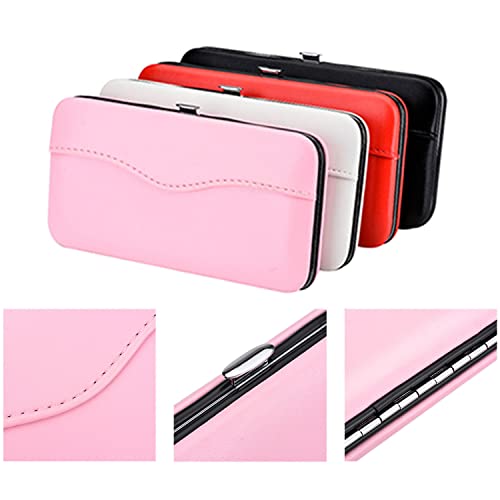 Small Tweezers Case for Eyelash Extensions, PU Leather Empty Tweezers Storage Bag, Portable Travel Case for Eyelash Grafting Extension Makeup Tools Scissors Lash Brush (Red), TC-RED