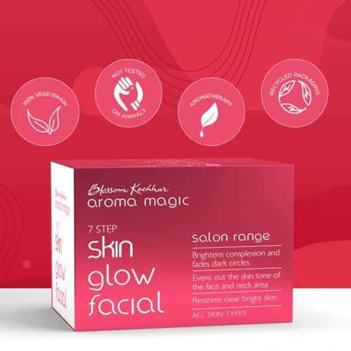 Aroma Magic Skin Glow Facial Kit - Multi Use | 7 Steps Skincare Set | Reduces Dark Circles | Gently Removes Dead Skin | Restores Clear & Radiant Skin