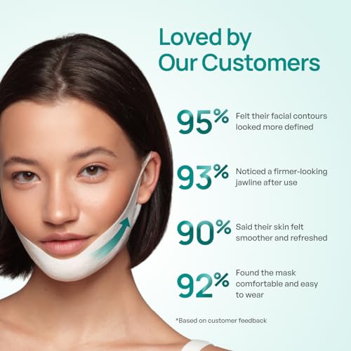 PLANTIFIQUE V-Line Collagen Mask for face 20 PCS | Chin Strap for Women & Men | V Line Lifting Mask with Collagen and Hyaluronic Acid V Shape Face Tape Chin | Skin Firming