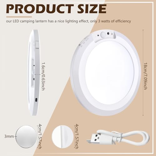1 Set Spray Tan Tent Light 5000 mAh Rechargeable Portable Camping Lantern with Magnet Nano Adhesive for All Tanning Tent Power Outages, Hiking, Emergency