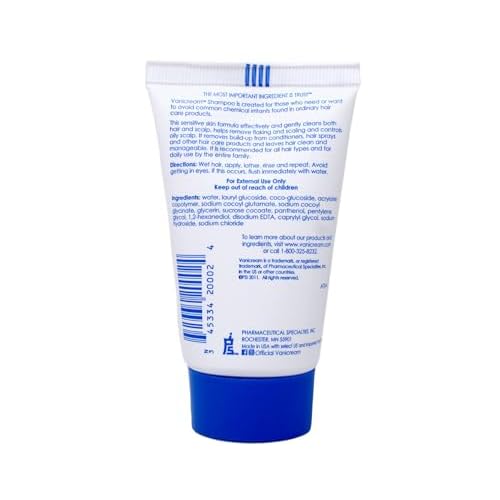 Vanicream Shampoo and Conditioner, 2 Ounce Travel Size Combo Set