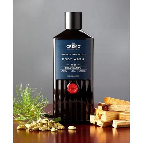 Cremo Beard Oil and Body Wash Bundle with Palo Santo Scents, 1 fl oz and 16 fl oz
