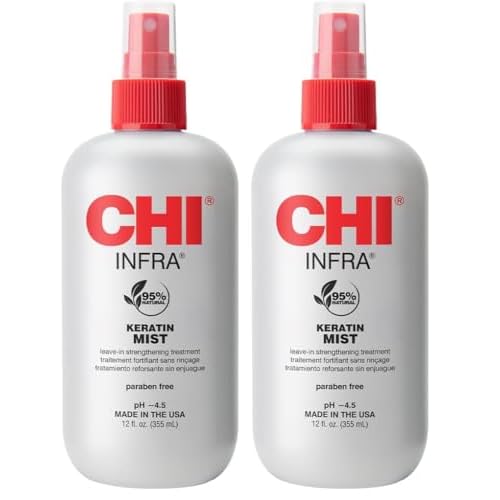 CHI Keratin Flex Finish Hair Spray, Lightweight Spray For Long-Lasting, Smooth Styling, Eliminates Frizz & Flyaways & Seals Out Humidity, 10 Oz (Pack of 2)