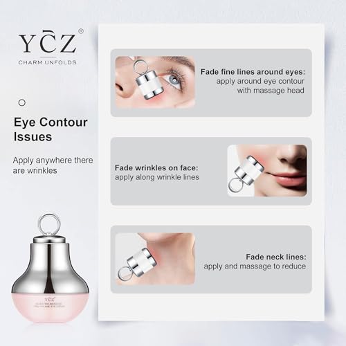 Ycz Electric Massage Eye Cream, 2-In-1 Firming Eye Moisturizer for Under Eye Care, Targets Dark Circles and Fine Lines, Deep Hydration Soothes Eye Fatigue, Suitable Lightweight Texture for Daily Use