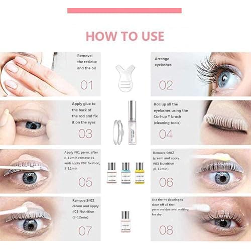 Lash Lift Kit for Eyelash Perm, Professional Lash & Brow Lift Natural Ingredient for Long-Lasting Natural Curl & Self Lash Lifting, Brow Lamination Set for Salon-Quality Results at Home