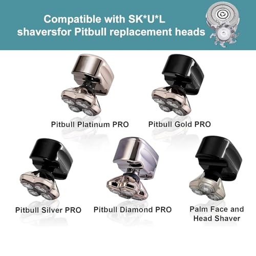 Shaver Replacement Blades compatible with Skul Shaver Pitbull Gold PRO Shaver Replacement Blade,Shaver Replacement Heads for Pitbull Platinum Pro Shaver (1Set(4blades)