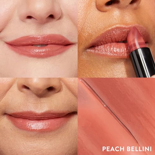 LAURA GELLER NEW YORK Serum Blush Cheek Tint, Poppy Peach + Italian Marble Sheer Hydrating Lipstick, Peach Bellini