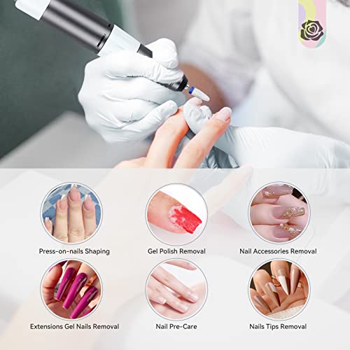 Saviland Professional Nail Drill: Rechargeable Nail D rill Machine 35000PRM Electric Nail Flie for Acrylic/Gel Nails Removal Manicure Pedicure Portable Nail Drill Kit for Salon Home DIY