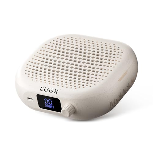 L'UGX Rechargeable Nail Dust Collector Profesional ? Compact Dust Collector Nail Tech with Strong Suction, 10-Speed Turbo Fan, LED Display Nail Dust Cleaner for Home & Salon Use - Stardust Beige