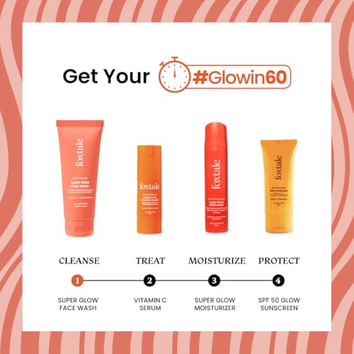 FoxTale Vitamin C Super Glow Face Wash with Papaya enzyme | Reduces Tan | Boosts Glow | Gently Exfoliates & Brightens Skin | Reduces Pigmentation | Face Wash for Men & Women (100ml)