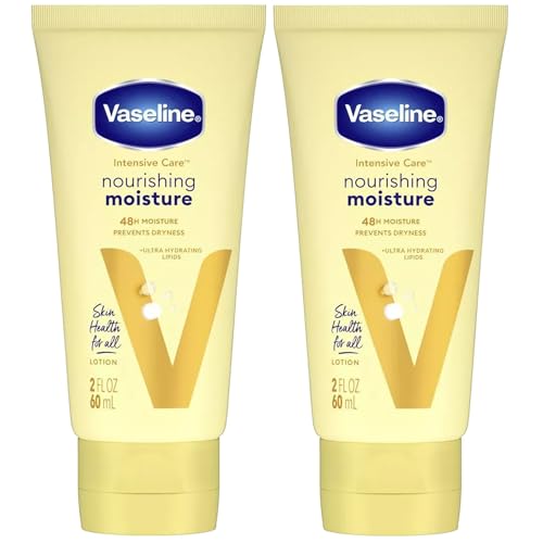 Vaseline Lotion, Intensive Care Nourishing Moisture 2-Pack ? Moisturizer with Oat Extract + Ultra-Hydrating Lipids for Healing Extremely Dry Skin, 2 Oz Ea