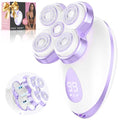 Electric Razors for Women - Upgraded Electric Shaver for Women with Magnetic Heads, Rotary Hair Remover Kit for Legs Bikini Face, Lady Trimmer for Sensitive Skin, Detachable and Waterproof, Grape