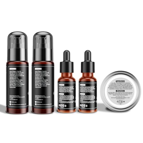 Beard Kit for Men Grooming & Care: with 2 Pack Beard Oils and Balm - Wash & Conditioner for After Shave Lotions Sandalwood, Brush and Comb Sets with Scissors, Valentines Fathers Gifts for Dad/Men/Him