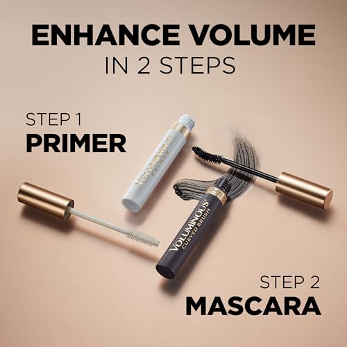 L¡¯Oreal Paris Original Voluminous Mascara, Building Mascara Volume and Length Formula, Curved Brush, Washable, Black, 0.26 Fl Oz., 2 Count
