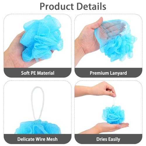 210 Pcs Loofahs Bulk 20g Multicolor Bathing Sponge Cleaning Wash Puff Accessories Soft Mesh Shower Luffas Exfoliating Body Scrubber Packs for Women Men Travel