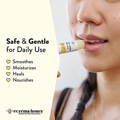 ECZEMA HONEY Nourishing Lip Balm - Organic Chapstick for Sensitive Skin - Daily Lip Moisturizer for Very Dry Lips - Mango Butter & Honey Lip Balm - Natural Lip Care Products (1 Ct) (Pack of 2)