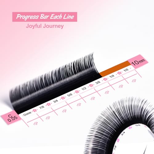 Classic Lash Extensions 0.05 CC Cashmere Eyelash Extensions 8-16mm,Silk Volume & Classic Lashes Soft Matte Dark Professional Eyelashes Extension Salon Use(0.05-CC-10-15 mm)
