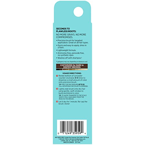 L¡¯Oreal Paris Magic Root Precision Temporary Gray Hair Color Concealer Brush, 4 Dark Brown, 0.05 fl; oz.
