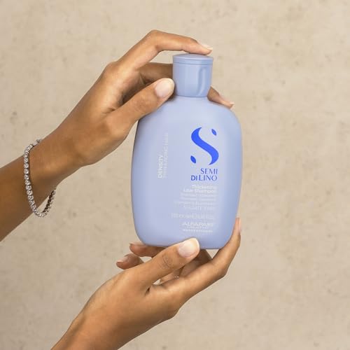 ALFAPARF MILANO Semi di Lino Density Sulfate Free Shampoo - Thickening Low Shampoo for Thin and Aging Hair - Adds Body and Volume for Revitalized, Youthful and Thicker Hair - 8.45 FL. Oz.