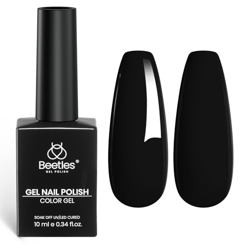 Beetles Black Gel Nail Polish 10ml Classic Black Color Gel Polish Soak off UV Led Lamp Needed Manicure Salon DIY Home Gift for Women Inkwell