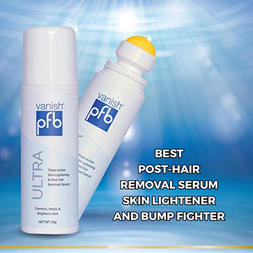 PFB Vanish Ultra with Chromabright & Shitake Mushroom, Triple Action Dark Spot Remover, Ingrown Hair & Razor Bump Stopper, Roll-On Skin Care Treatment, 93g ? New Formula