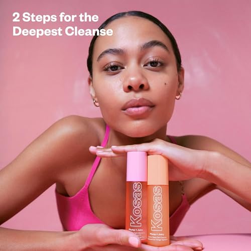 Kosas Mini Plump + Juicy Double Cleansing System ? Botanical Oil Cleanser + Gel Cleanser Set, Soap & Sulfate Free, Hydrating Makeup Remover for All Skin Types?