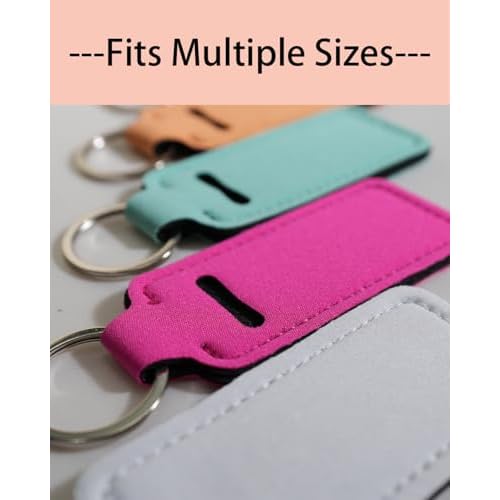 Chapsticks Holder Keychain for Lipstick, Lip Balm Lip Gloss Holder Stocking Stuffers for Women (Mixed, 12pcs)