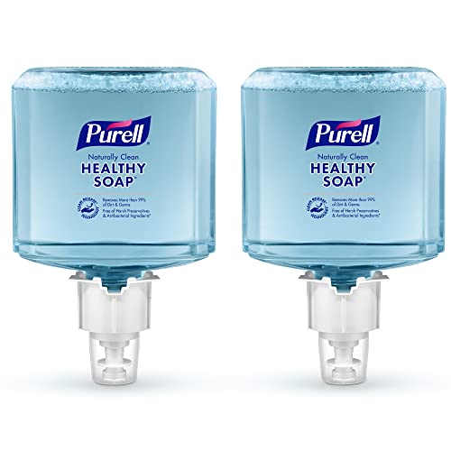 PURELL Brand CLEAN RELEASE Technology (CRT) HEALTHY SOAP Naturally Clean Foam, Fragranced with Essential Oils, 1200 mL Refill for ES6 Soap Dispenser (Pack of 2) - 6471-02 - Manufactured by GOJO, Inc.