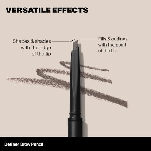 Morphe Definer Dual-Ended Brow Pencil & Spoolie - Eyebrow Pencil with Precision Slanted Tip for Shaping, Defining & Filling - Smooth, No-Tug Formula - Cold Brew (0.003 oz)