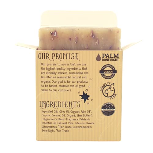 Patchouli Sandalwood Soap - Gentle Cleansing for Sensitive Skin, Earthy Scents - 3 Pack Handmade Soap