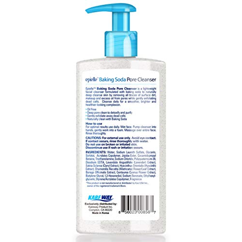 Epielle Baking Soda Pore Cleanser | Oil-Free, Gentle Daily Use | Cleanse & Exfoliate Pores for Oily & Combination Skin | 6.77 FL OZ | 2 Pack | Korean Skincare