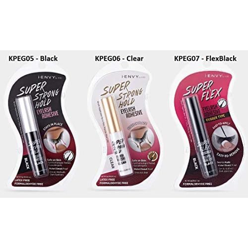 Kiss I Envy Eyelash Adhesive Super Strong Hold Clear 5 Gram (Pack of 6)