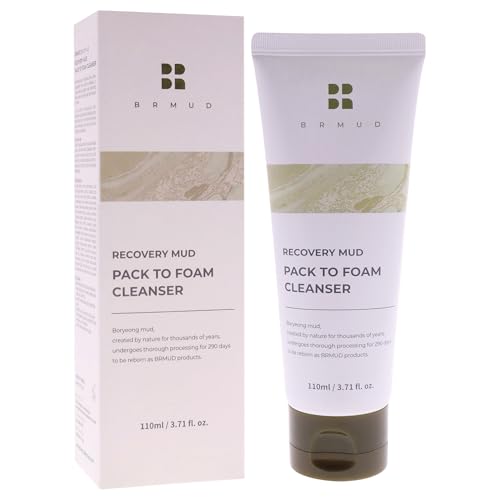 BRMUD Relief Mud Pack to Foam Cleanser - 2-in-1 Purifying & Hydrating Korean Foaming Clay Mask Facial Cleanser for Pore & Sebum Control - Makeup Cleansing Face Wash Korean Skincare (3.71 fl oz)