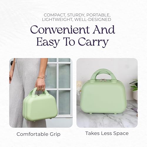 Travel Makeup Bag for Women, Large Travel Toiletry Bag for Cosmetics, Skincare - 12 Inch Hard Shell Cosmetic Case (Mint)