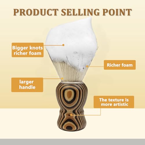 Hand Crafted Shaving Brush for Vegans, Synthetic Hair Bristle for Wet Shave, Comfortable Handle, Suitable for Leg Shaving