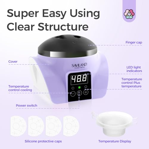 SAVILAND Nail Polish Remover Steam: Electric Steam Machine for Acrylic Gel Polish Removal Removal Nail Soaking Bowl Nail Polish Remover Soak off Bowl Nail Art Tool- Home & Salon Use