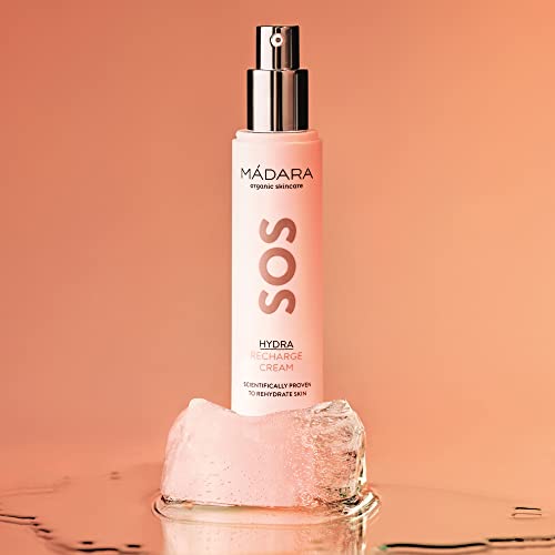 Madara SOS Hydra Recharge Face Moisturizer Cream, 50 ml, Hyaluronic Acid + Northern Peony + Linseed, Hydrating Day & Night Cream for Dry/Sensitive Skin, Vegan, Dermatologist Tested