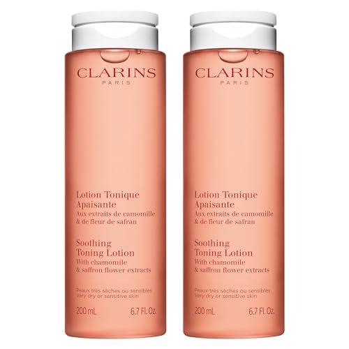 Clarins Soothing Toning Lotion | Soft, Soothed and Comforted Skin After 14 Days* | Cleanses, Tones, Hydrates, Soothes and Balances Skin's Microbiota | Alcohol-Free | Camomile Extract