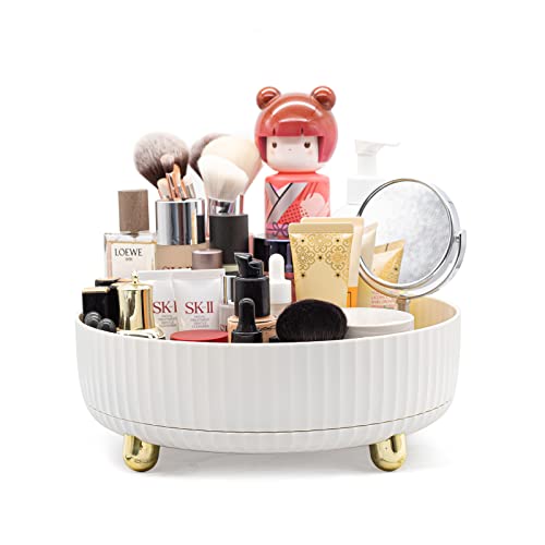 Makeup Perfume Organizer Perfume Tray, 360 Degree Rotating Rotating Makeup Organizer Lazy Susan Cosmetic Desk Storage Lotions Display Cases Organizador de Maquillaje with Large Capacity