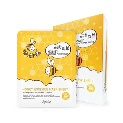 Esfolio Pure Skin Essence Mask Sheet Anti-Aging Rejuvenation Hydration Honey (Pack of 10)¡¦