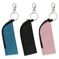 Chapstick Holder Lip Balm/Gloss Sleeve Pouch Portable Lipstick Bag With Hook Gift for Women (3pcs)