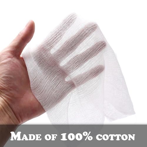 Gauze Face Mask 300 Pack - Extra-Large High Frequency Soft White Net Pads for Skin Care, Beauty Salons, Home Facial & Spa DIY - Precut Gauze Sheets for Women & Girls (10.8 x 11.8 Inches)